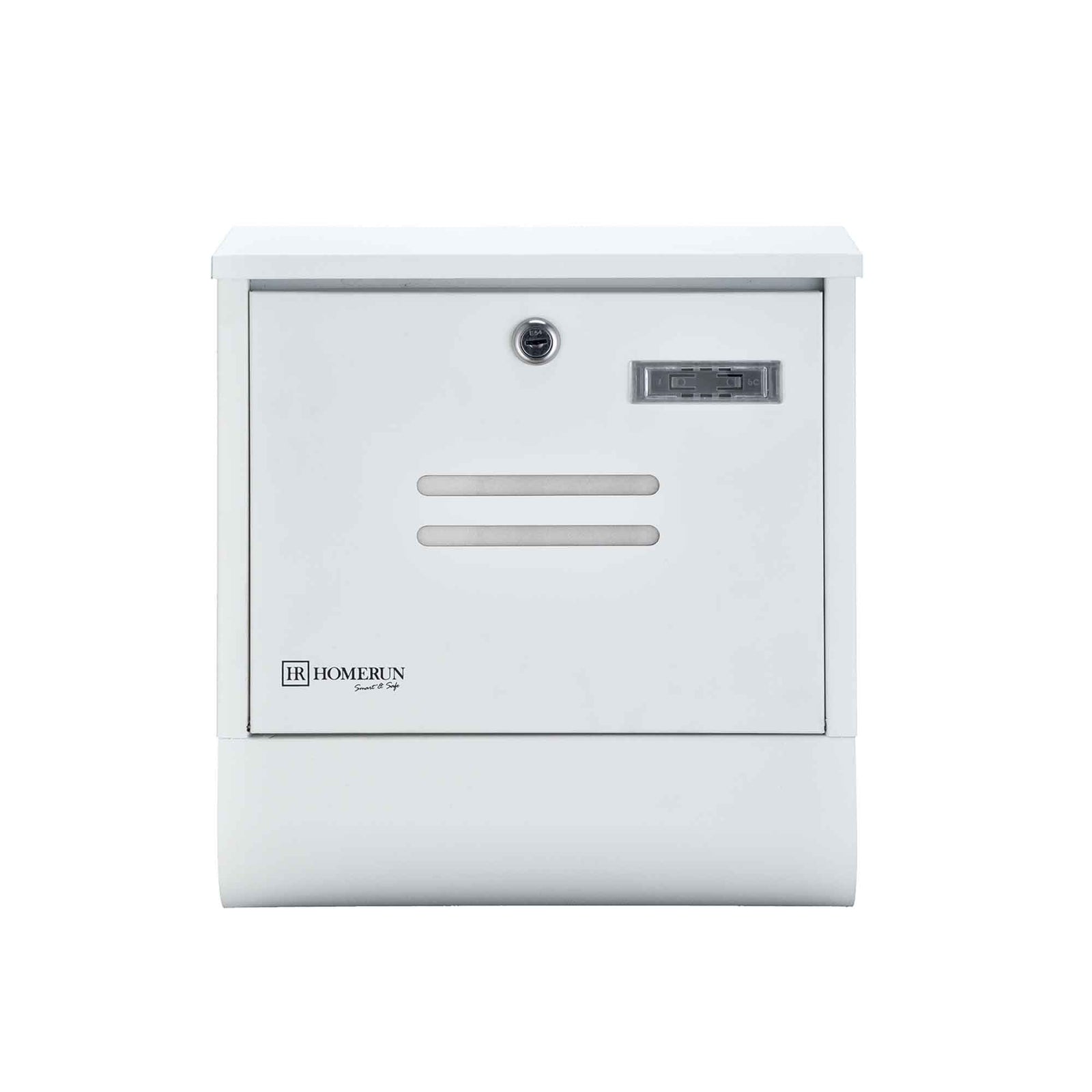 Boîte aux lettres murale verrouillable avec porte-journal intégré, blanc