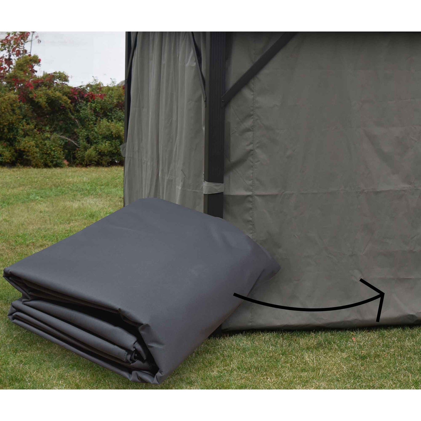 Rideau noir double attache pour gazebo, 10'x10' 