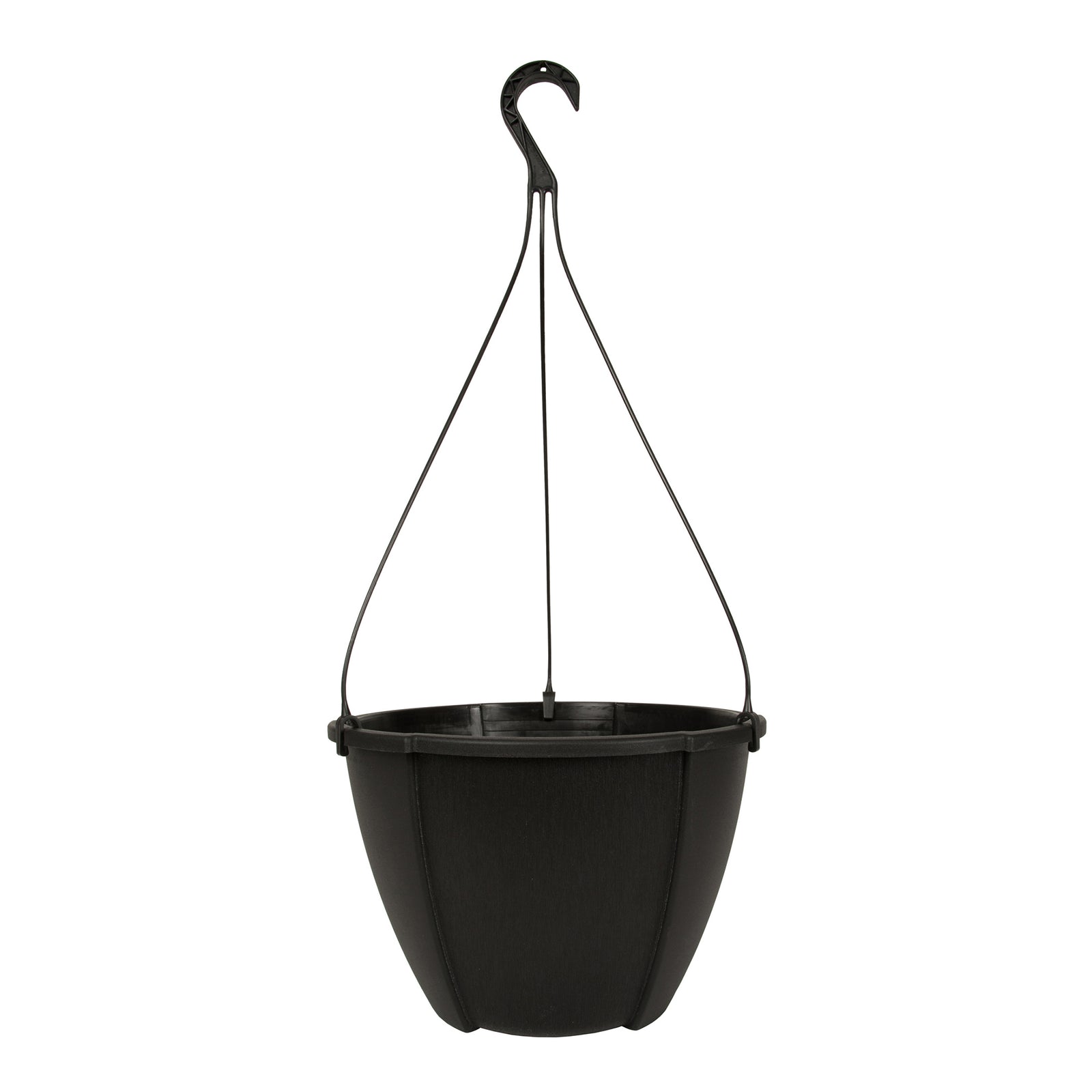Jardinière suspendue Quattro ronde et noire, 12.85'' x 8,56'' 