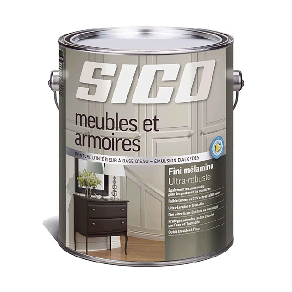 Peinture au latex intérieure mélamine et meubles, blanc naturel, 3,78 litres