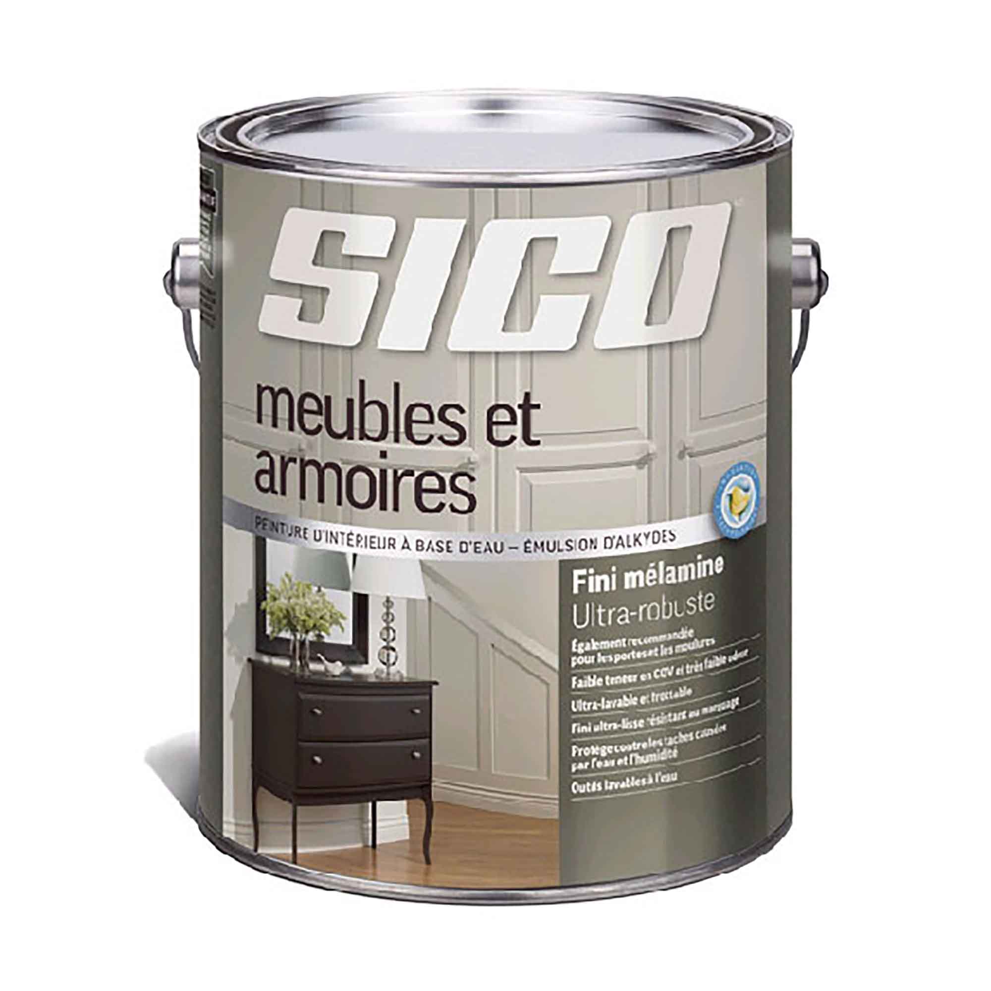Peinture au latex intérieure mélamine et meubles, blanc naturel, 3,78 litres