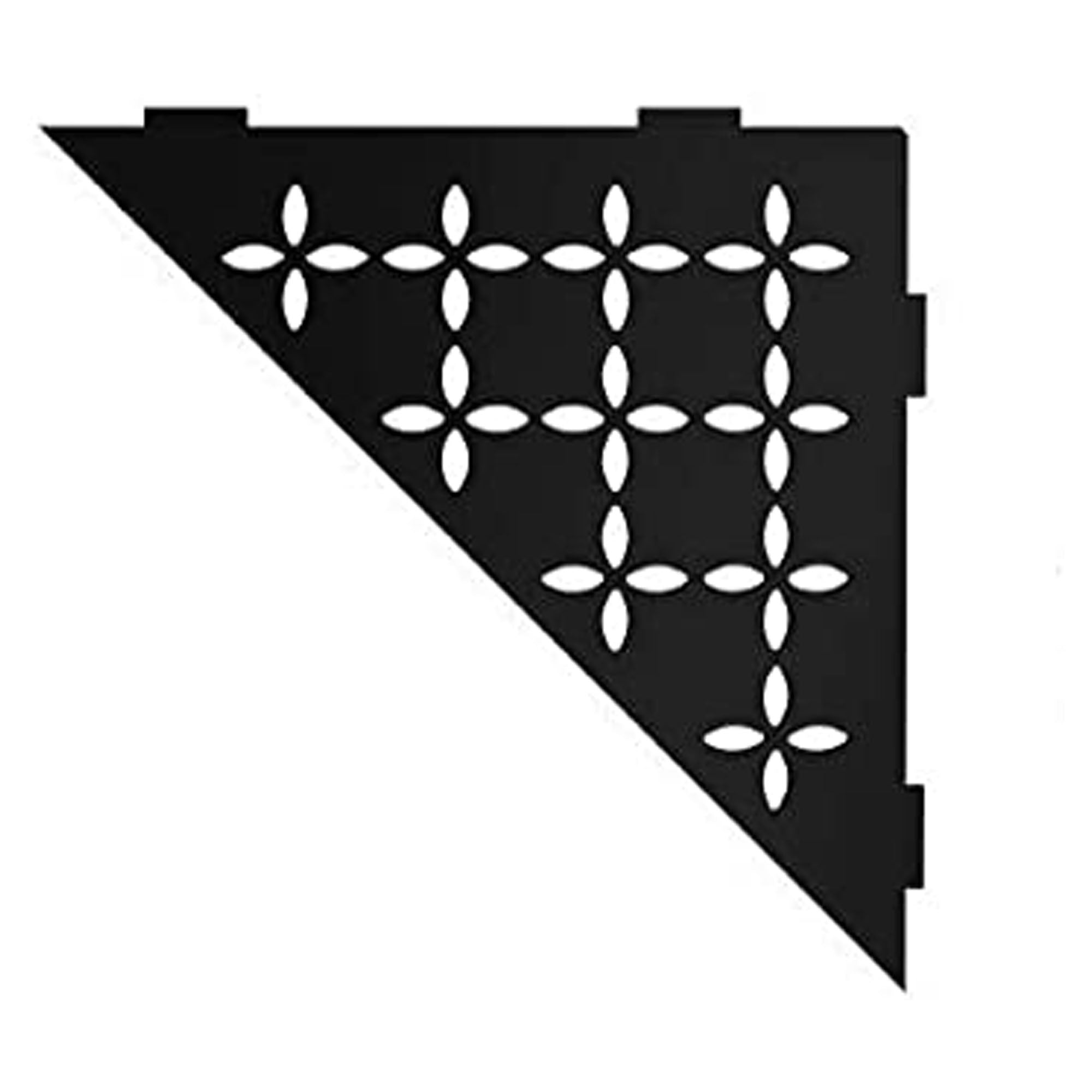 Étagère d’angle triangulaire floral noir mat