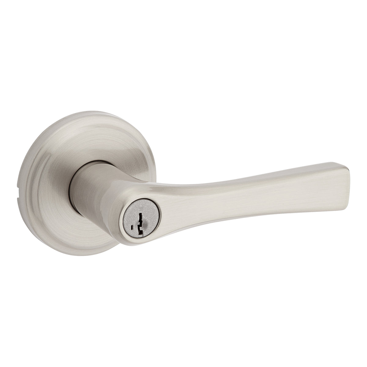 Levier d&#39;entrée Round Katella, nickel satiné