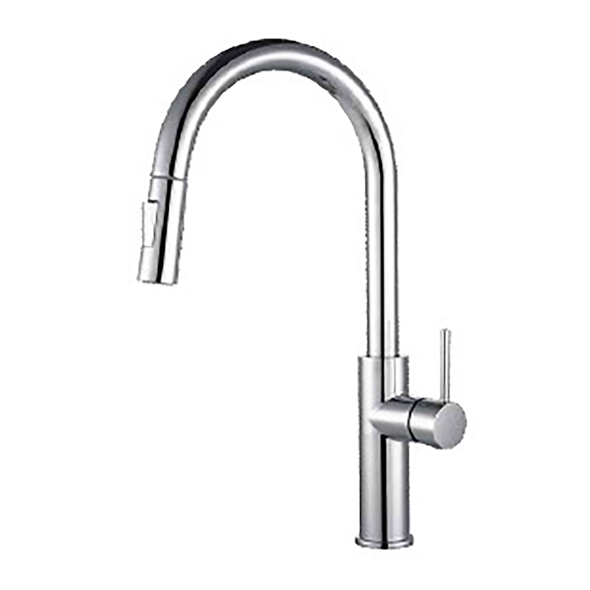 Robinet de cuisine 1 trou avec douchette Aba, chrome