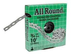 Feuillard galvanisé, 3/4'' x 25'