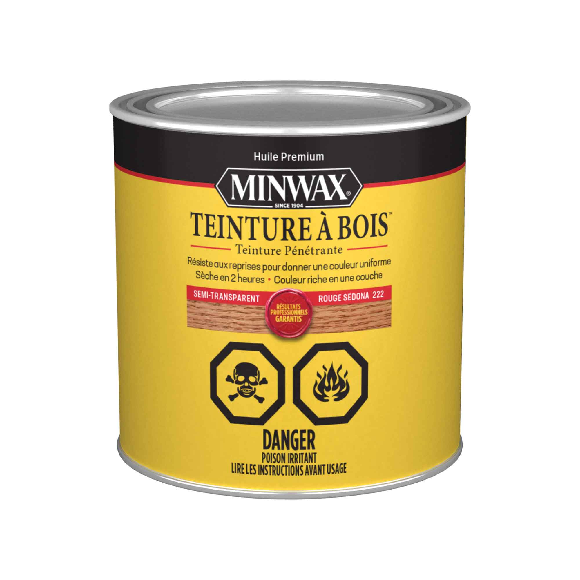 Minwax teinture à bois semi-transparent rouge sedona, 236 ml