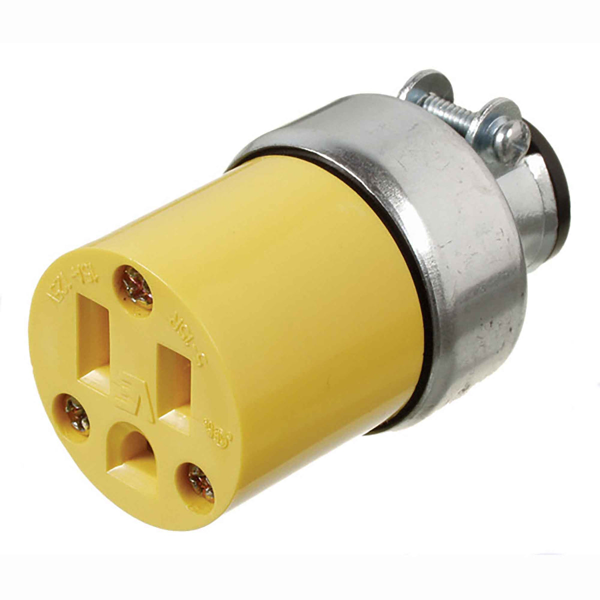 Connecteur jaune blindé à 3 fils, 15 A - 125 V