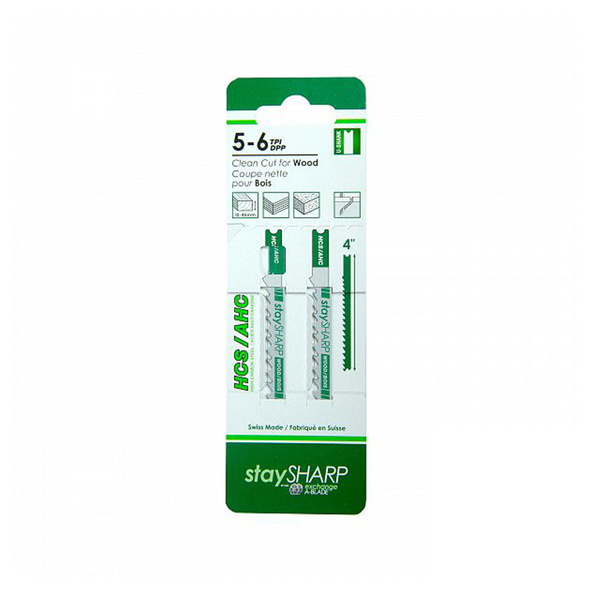 Lame de scie sauteuse, TPI tige U, 4&#39;&#39; x 5/6 dents (emballage de 2)