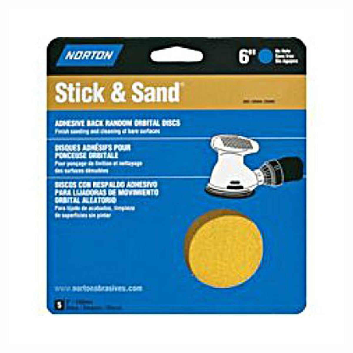 Disque de ponçage adhésif, 6'', 120 gr (emballage de 5)