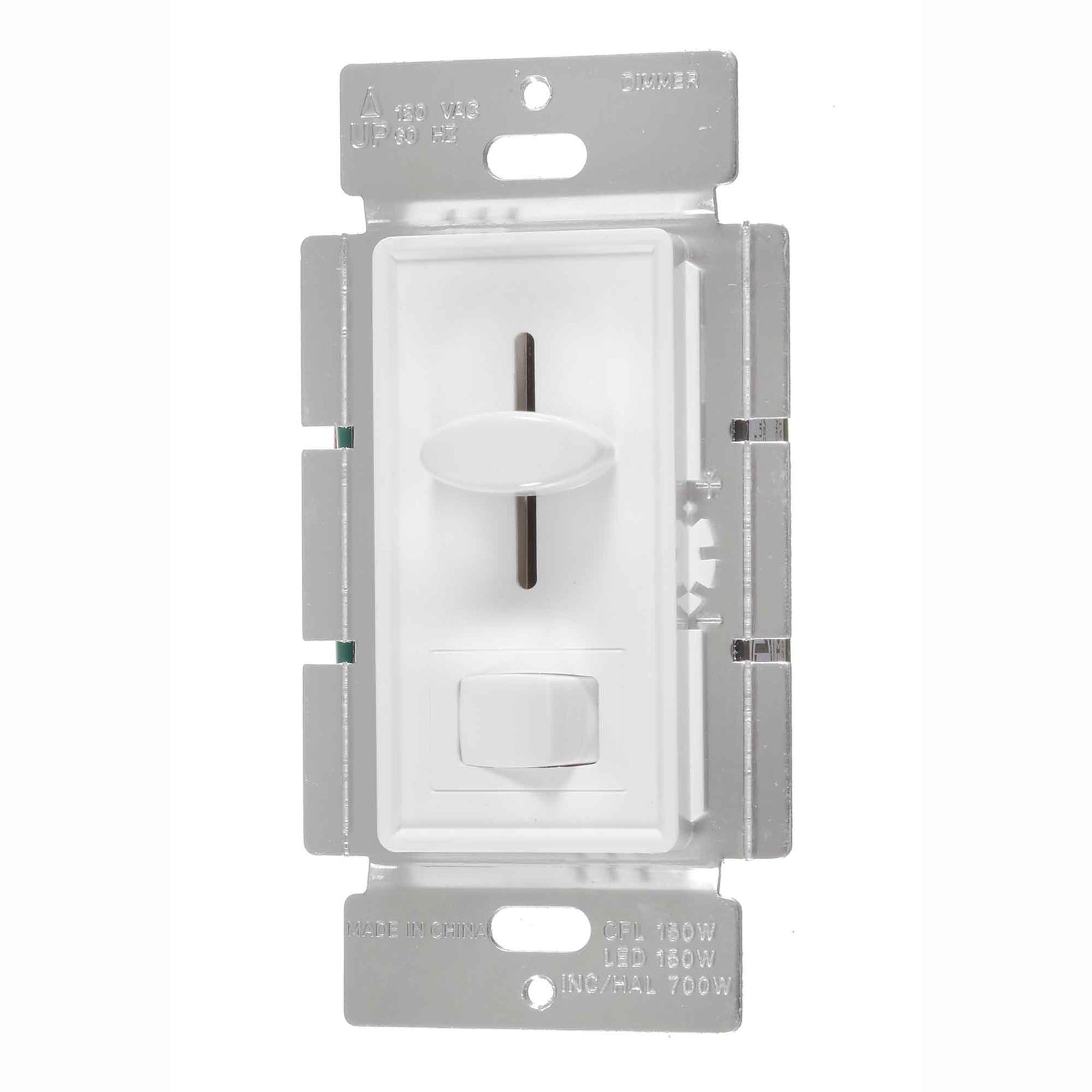 Gradateur à glissière avec interrupteur préréglé DEL blanc, 3 voies