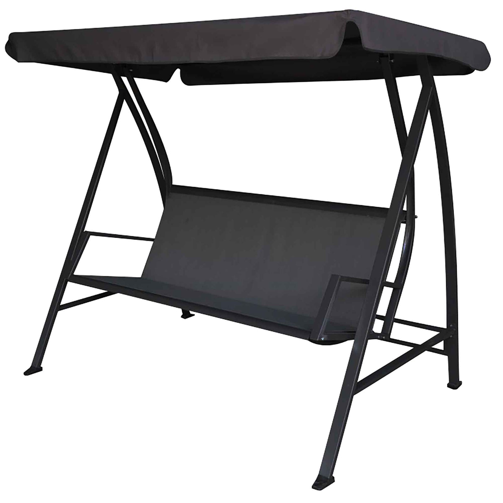 Balançoire de luxe à trois places, noire