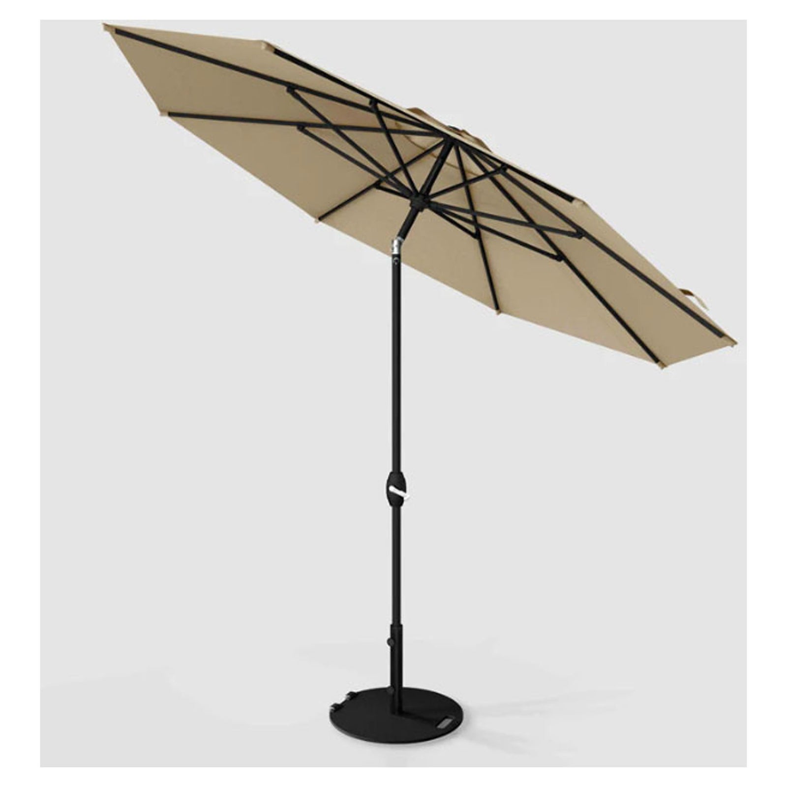 Parasol inclinable, en aluminium et polyester, taupe, 9'