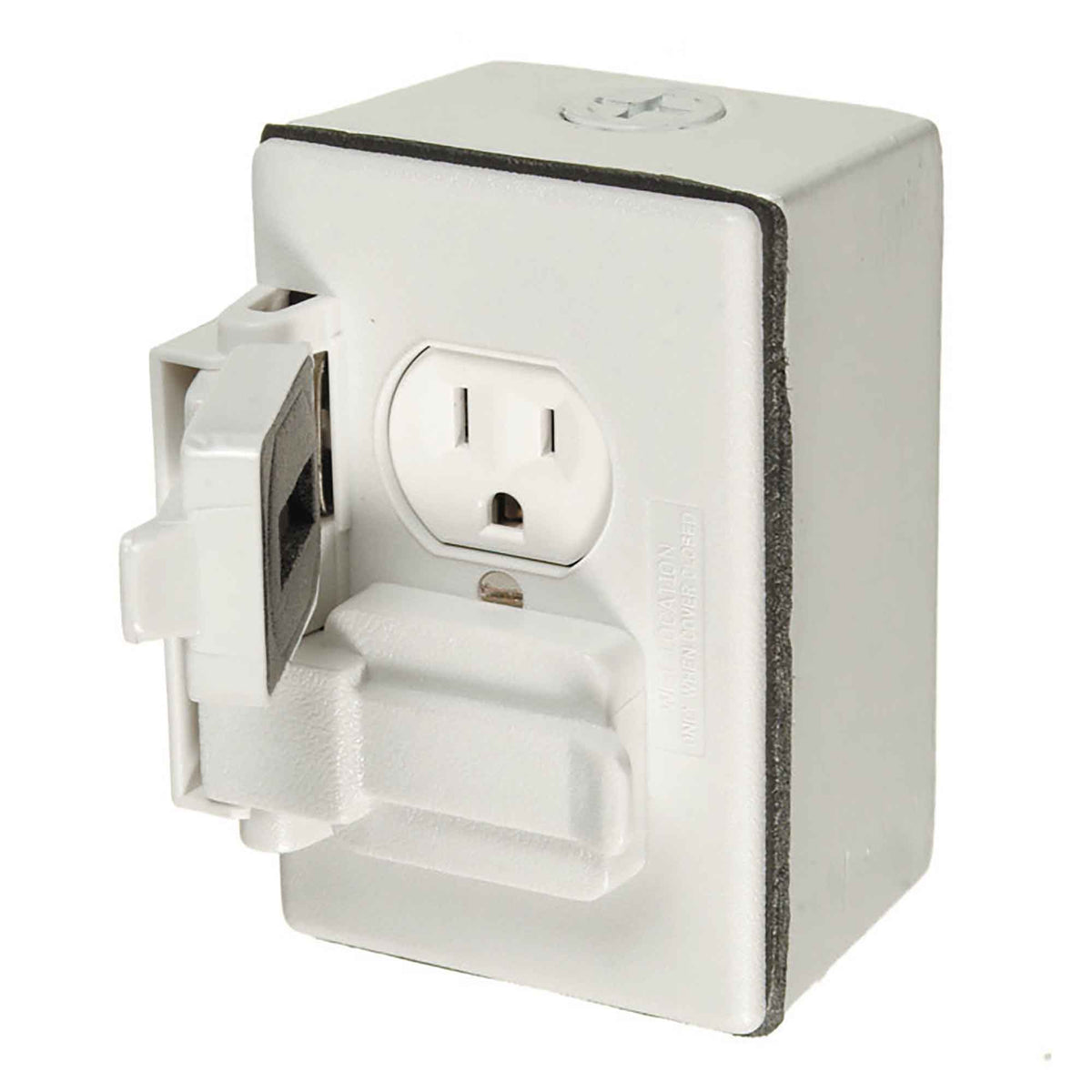Trousse de prise double résistant aux intempéries de 15 A / 125 V, blanc