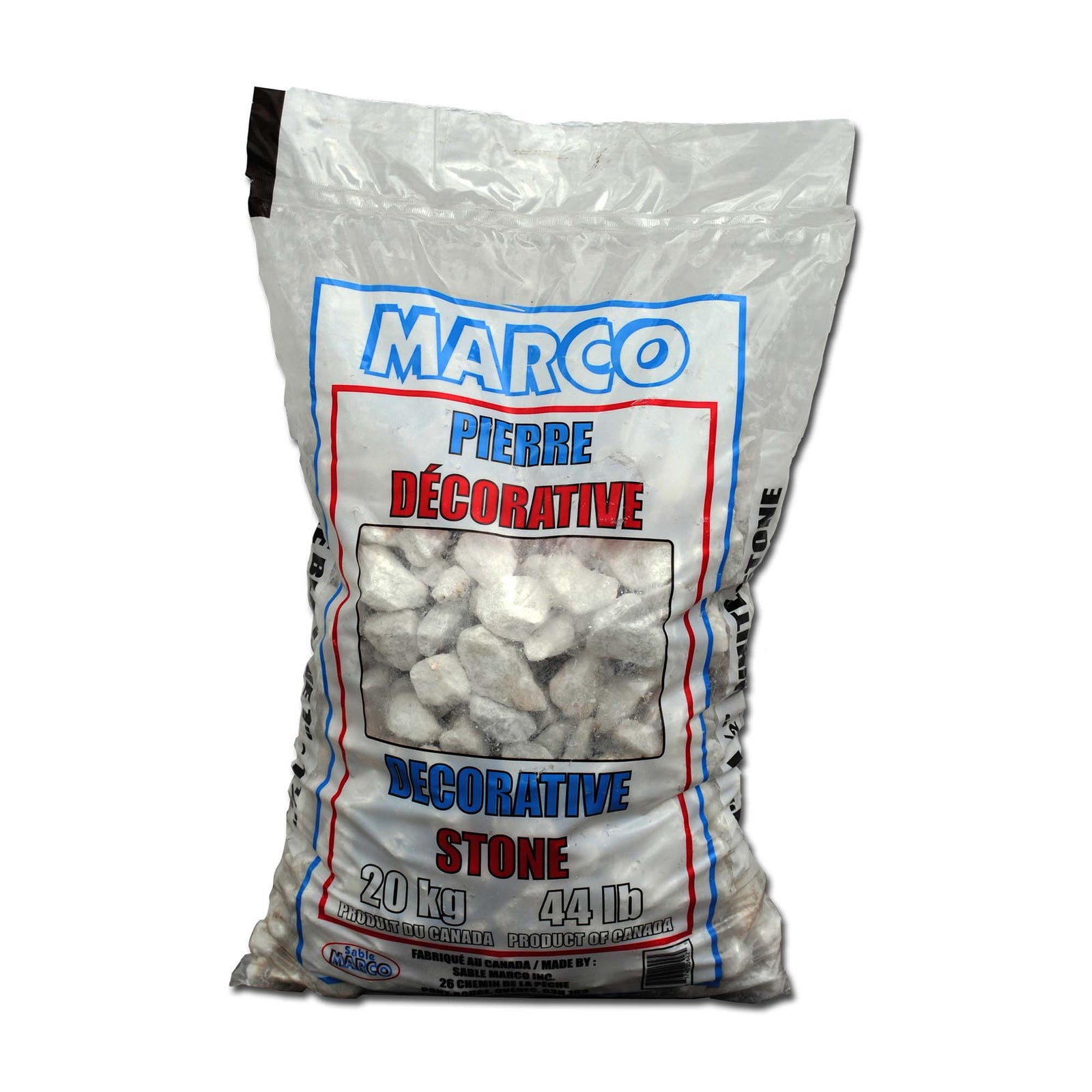 Pierre blanche décorative de 3/4" à 1", 20 kg