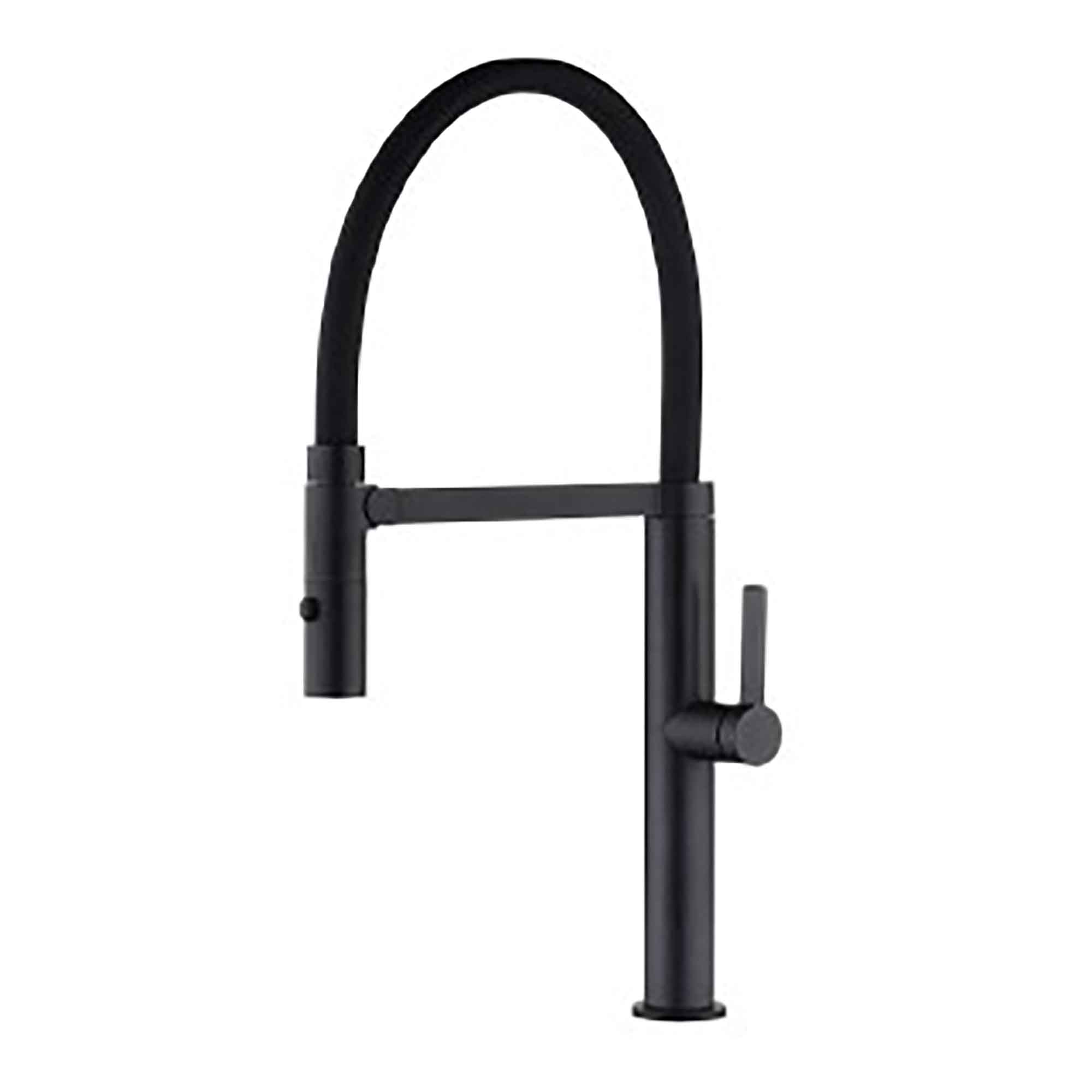 Robinet de cuisine flexible à 1 trou Clara, noir mat