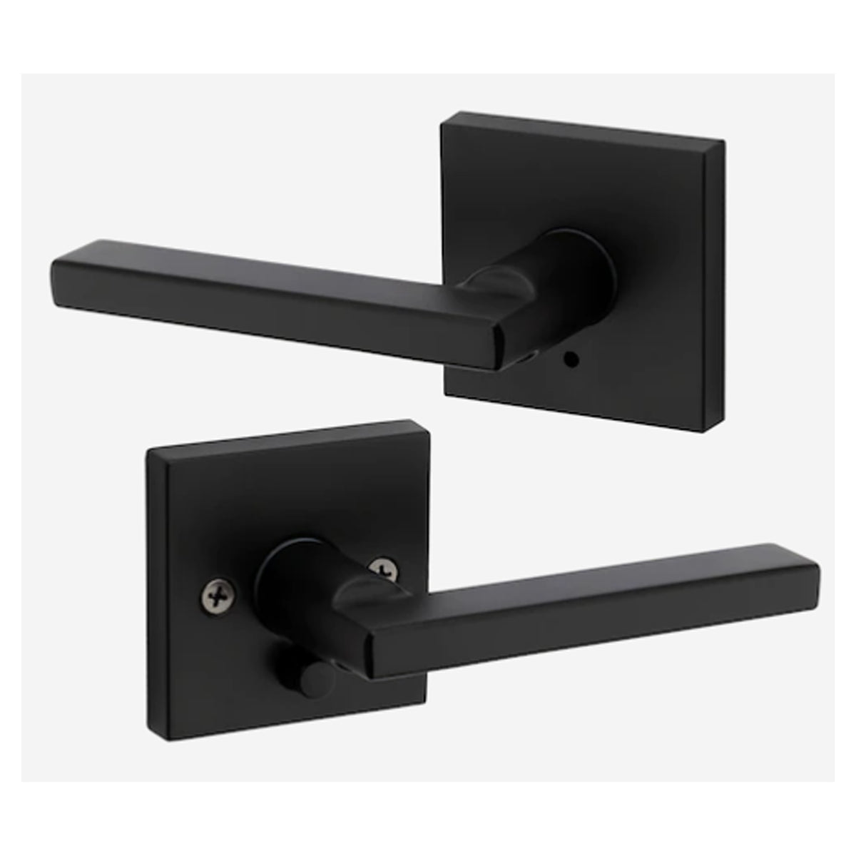 Poignée privée Holis avec rosette carrée, noir mat
