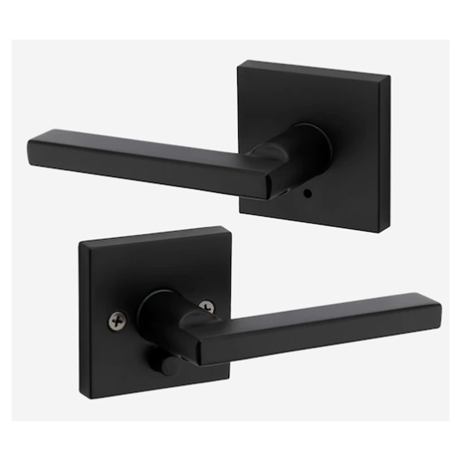 Poignée privée Holis avec rosette carrée, noir mat