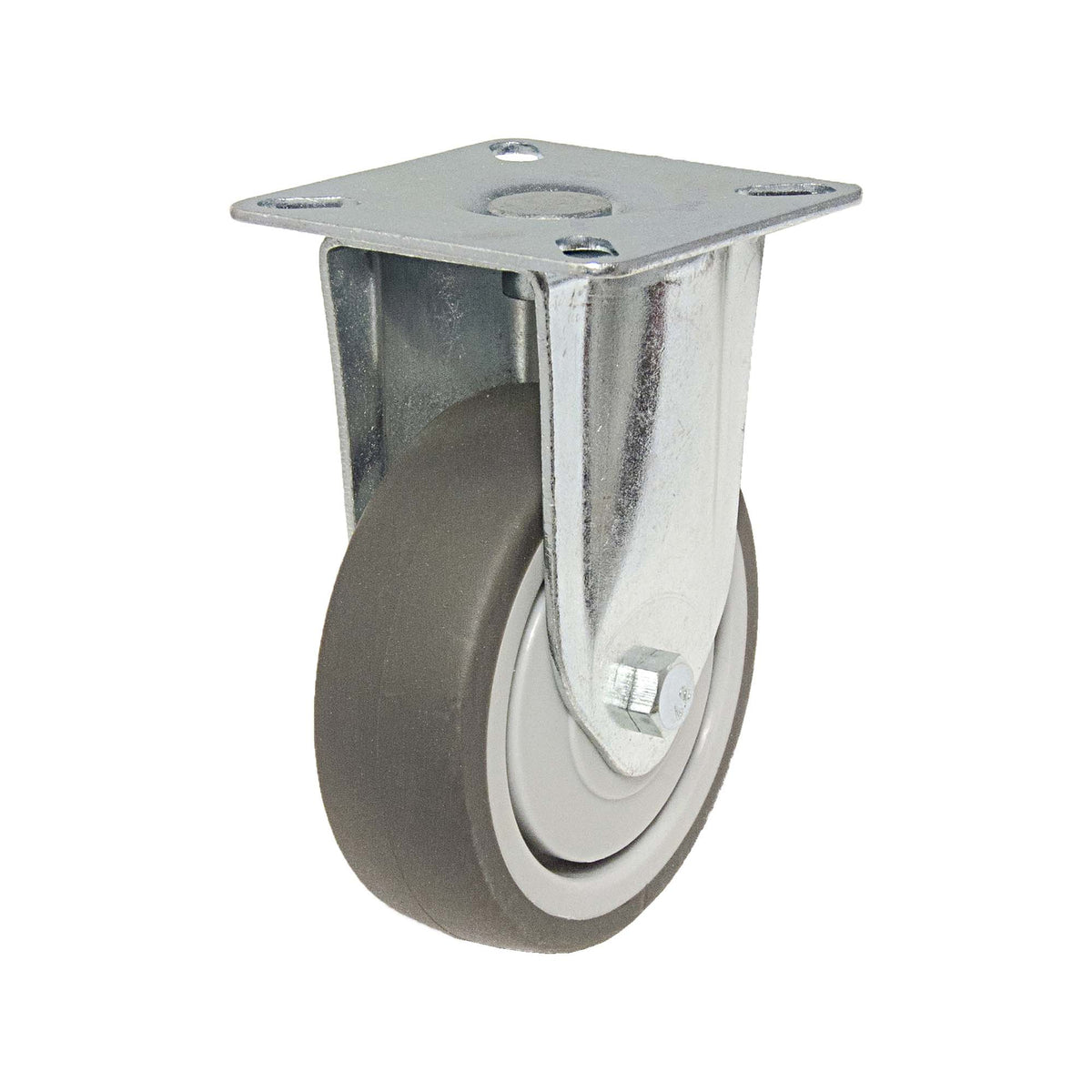 Roulette fixe à usage général en caoutchouc thermoplastique gris de 3&#39;&#39;