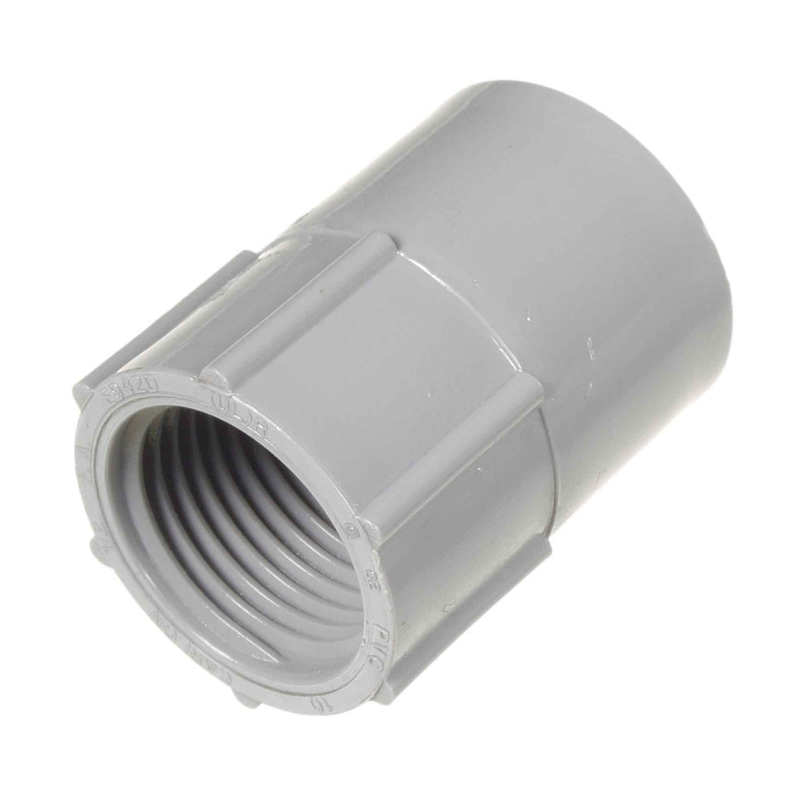Adaptateur femelle pour conduit en PVC gris, 1"