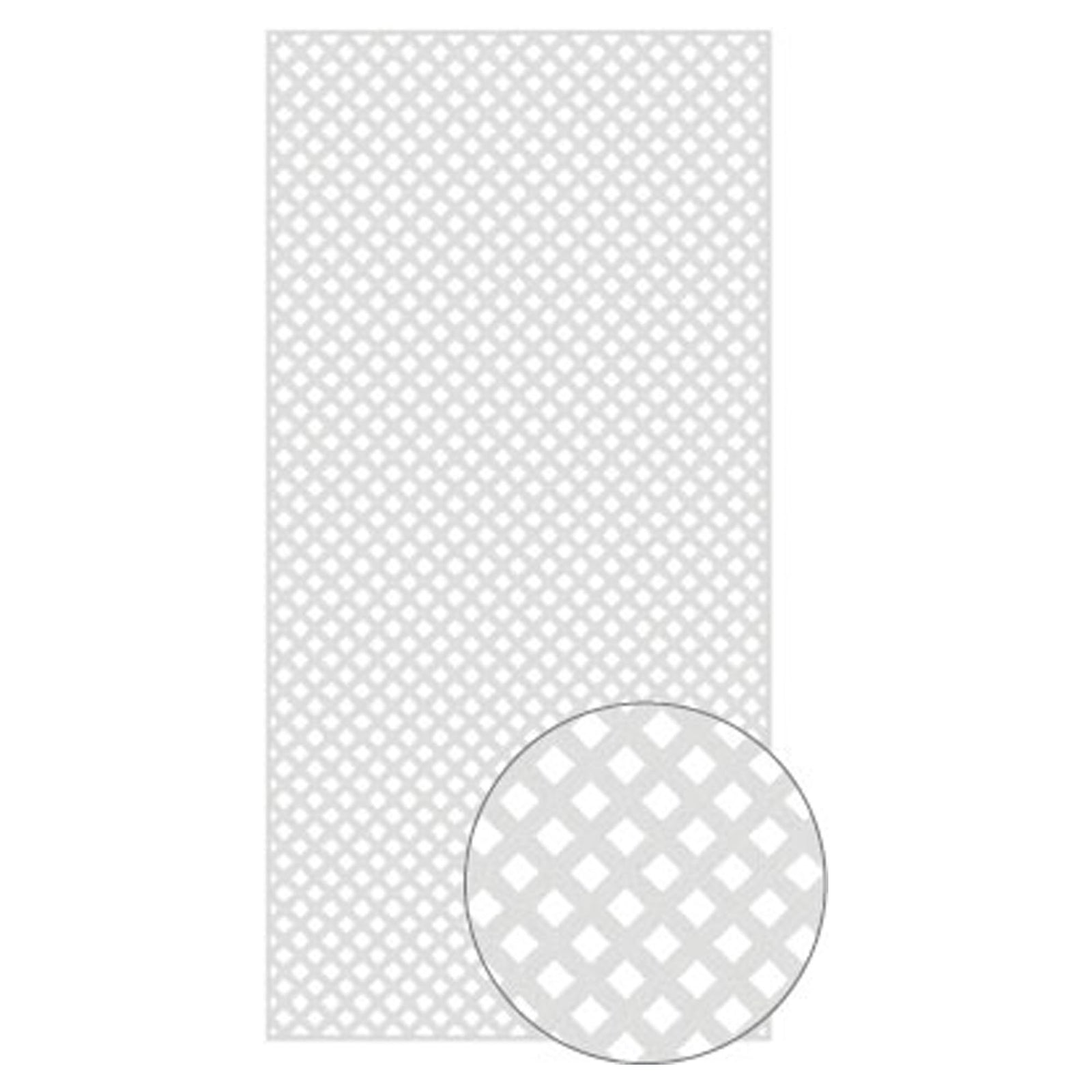 Panneau de treillis en PVC, intimité, Diamant, blanc, 4' x 8'
