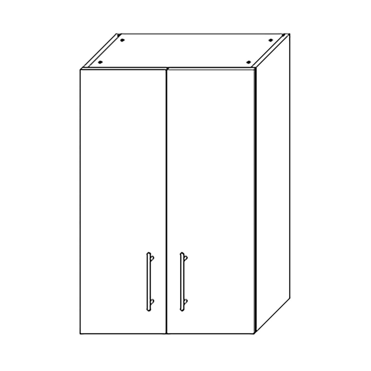Caisson haut d&#39;armoire 2 portes, 2 tablettes, 24&#39;&#39;, gris lustré