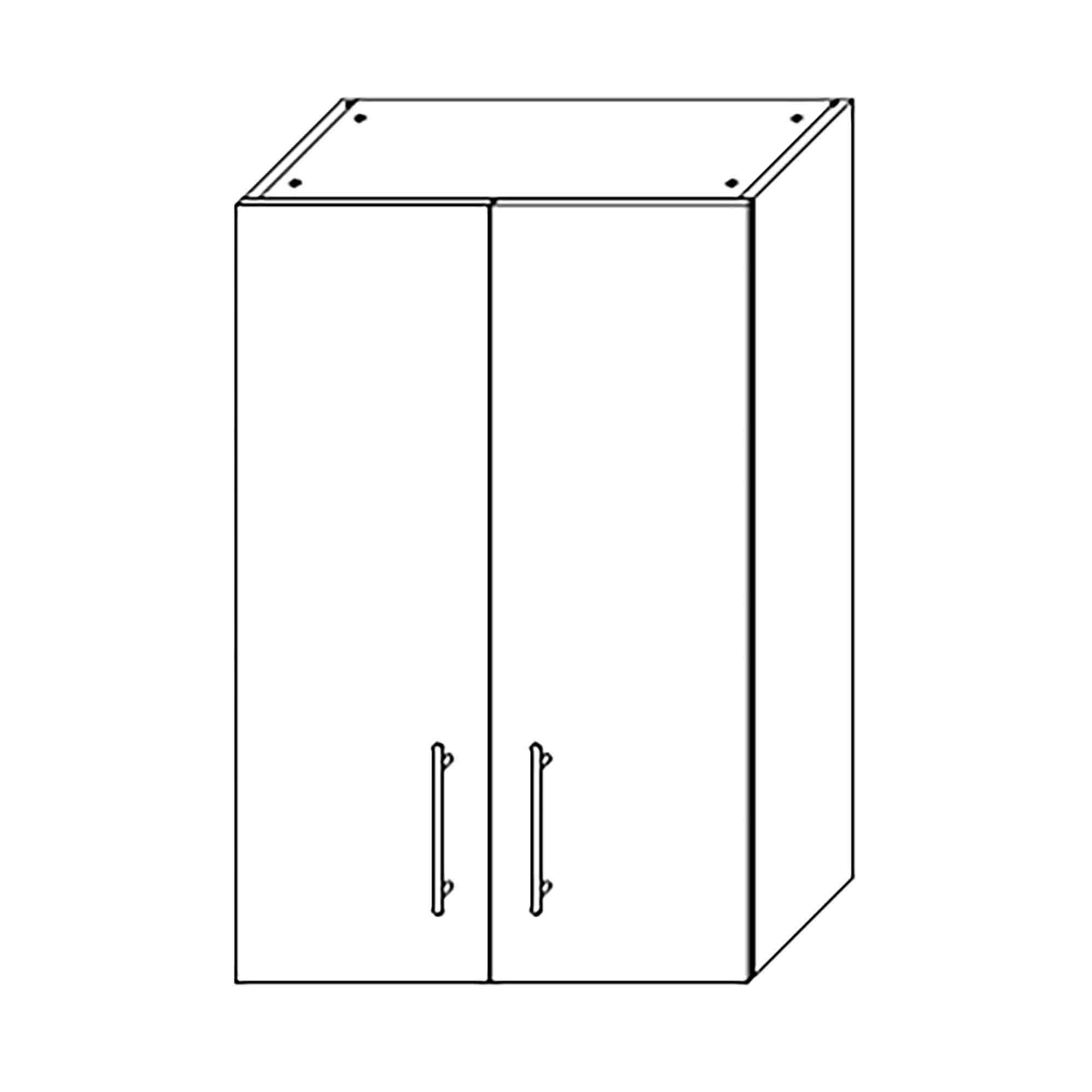 Caisson haut d'armoire 2 portes, 2 tablettes, 24'', gris lustré