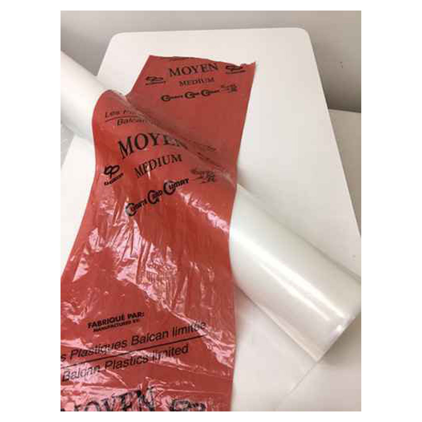 Polythene moyen, clair, 102" x 59' x 3 mil, (emballage de 500pc )