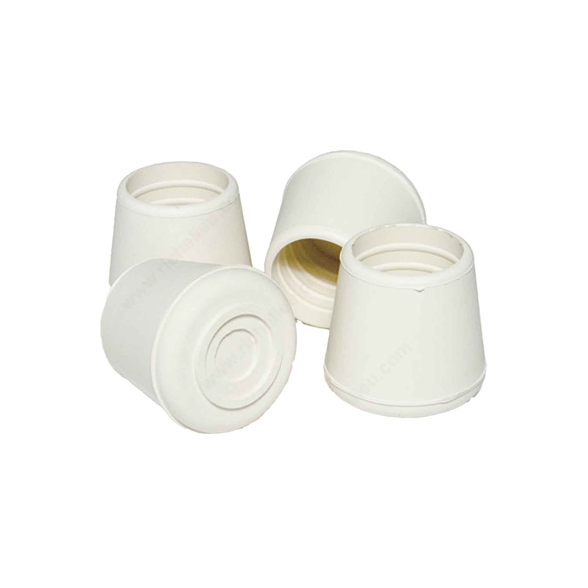 Embout de caoutchouc rond, blanc, 1'' (emballage de 4)