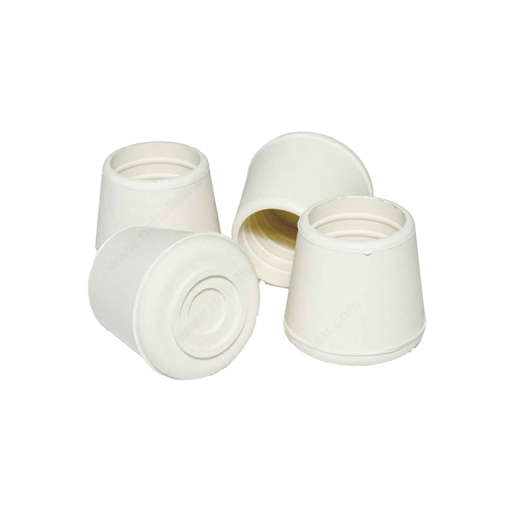 Embout de caoutchouc rond, blanc, 1'' (emballage de 4)