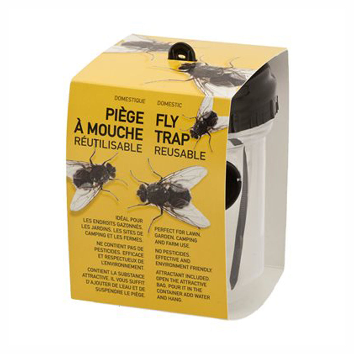 Piège à mouche, réutilisable avec attractif en poudre