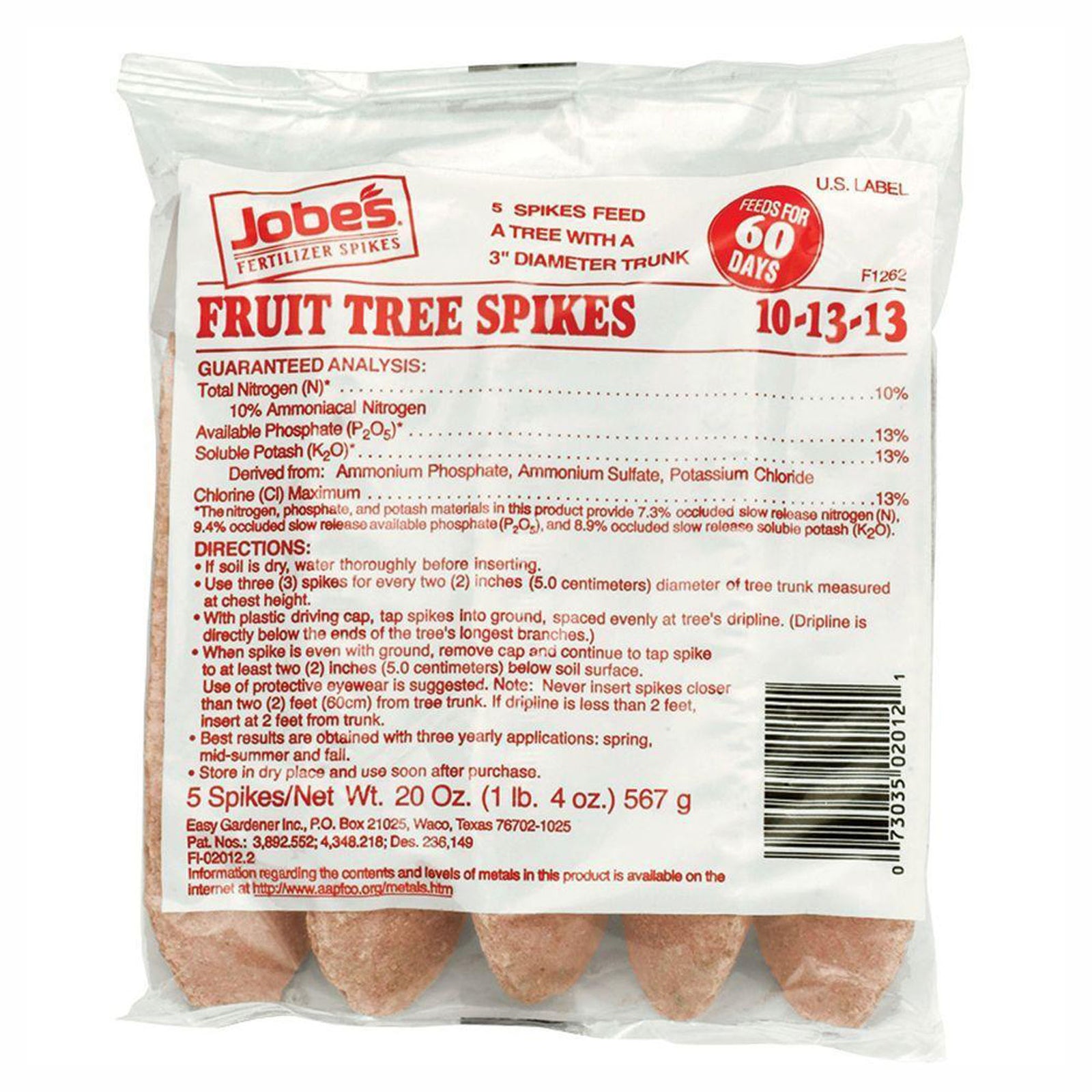 Engrais en bâton pour arbres fruitiers, 10-13-13 (emballage de 5)