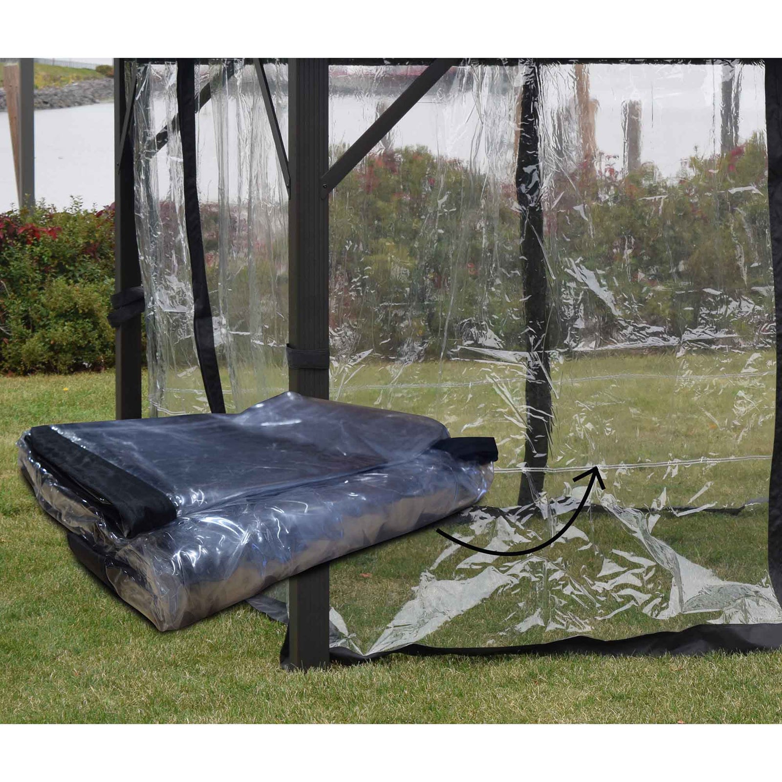 Rideau clair double attache pour gazebo, 10'x12' 