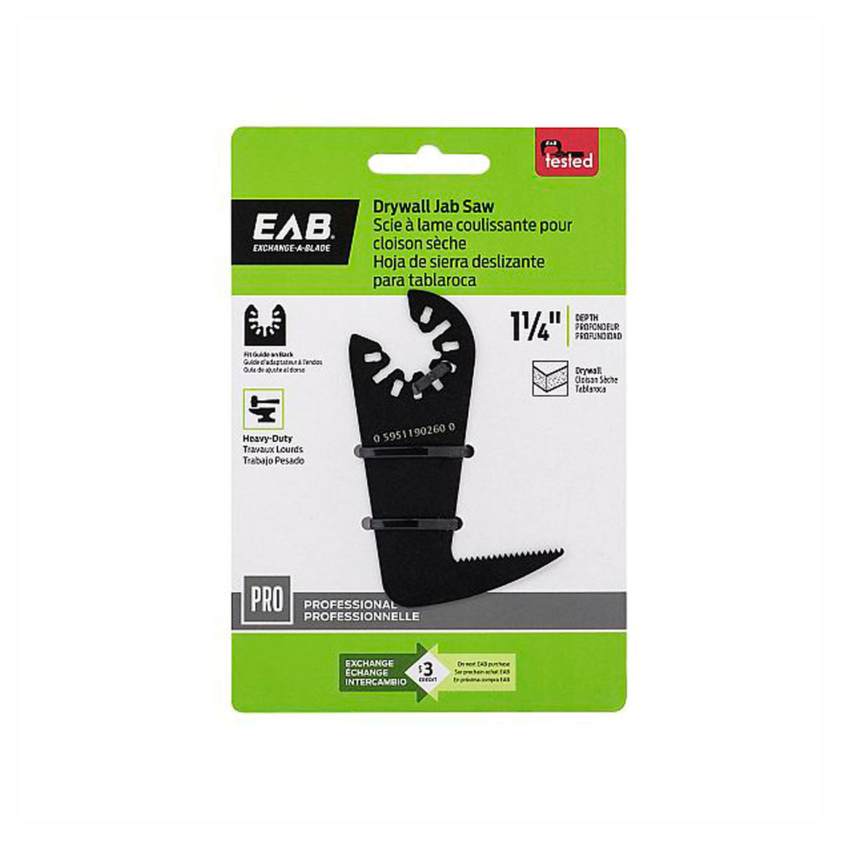 Lame de scie oscillante, pour cloison sèche, 1-1/4''