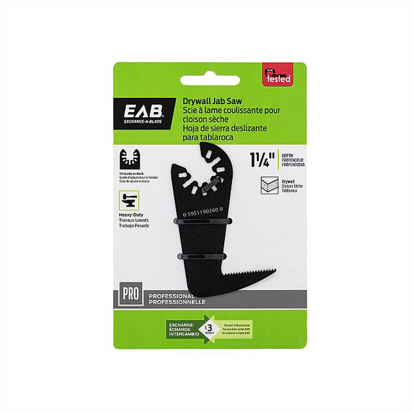 Lame de scie oscillante, pour cloison sèche, 1-1/4''