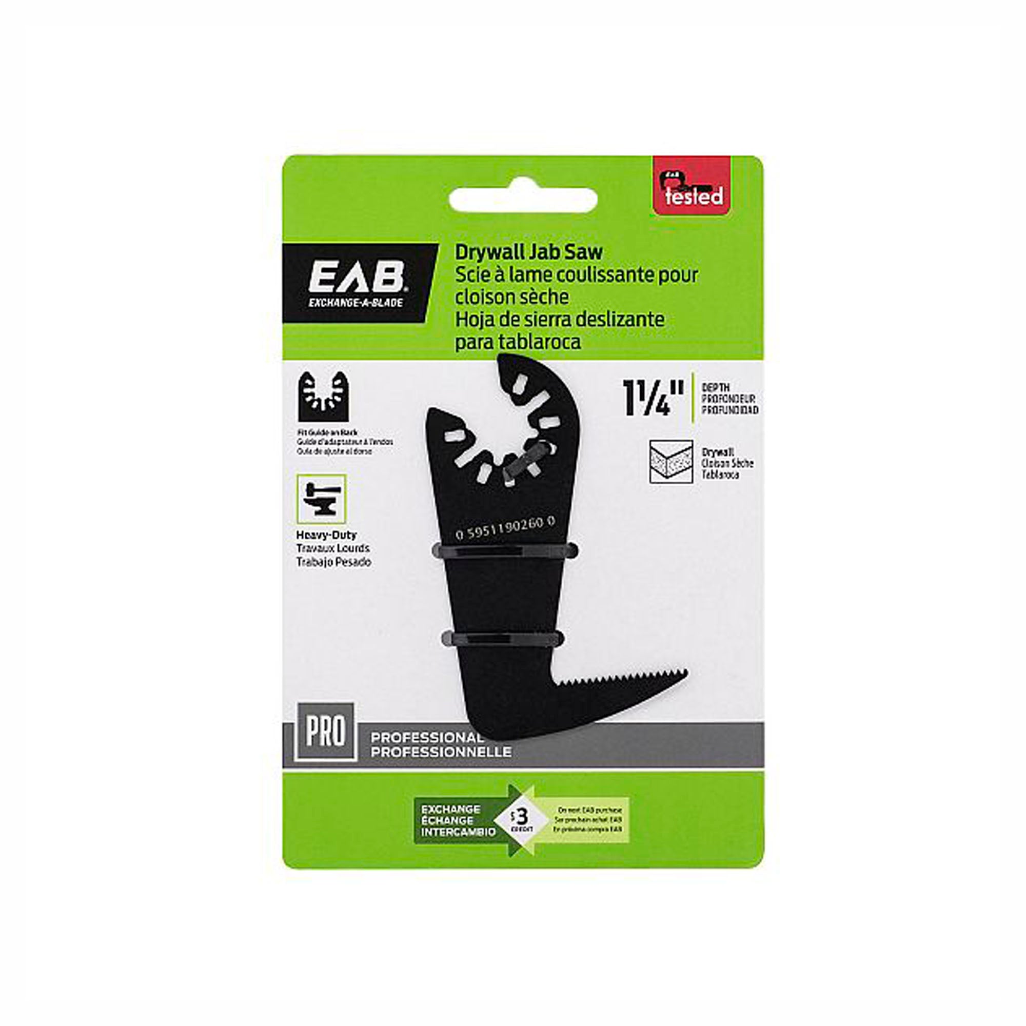 Lame de scie oscillante, pour cloison sèche, 1-1/4''