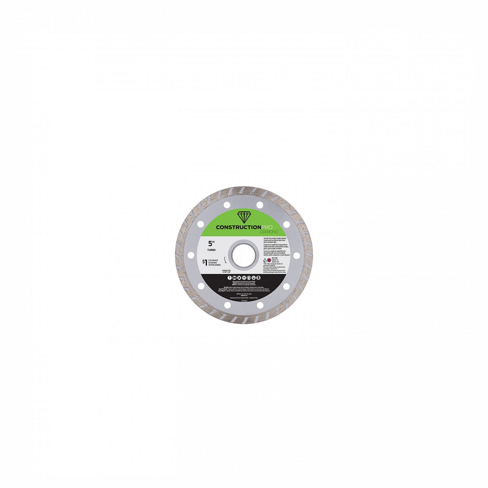 Lame de scie au diamant turbo pour béton, construction pro, 5''
