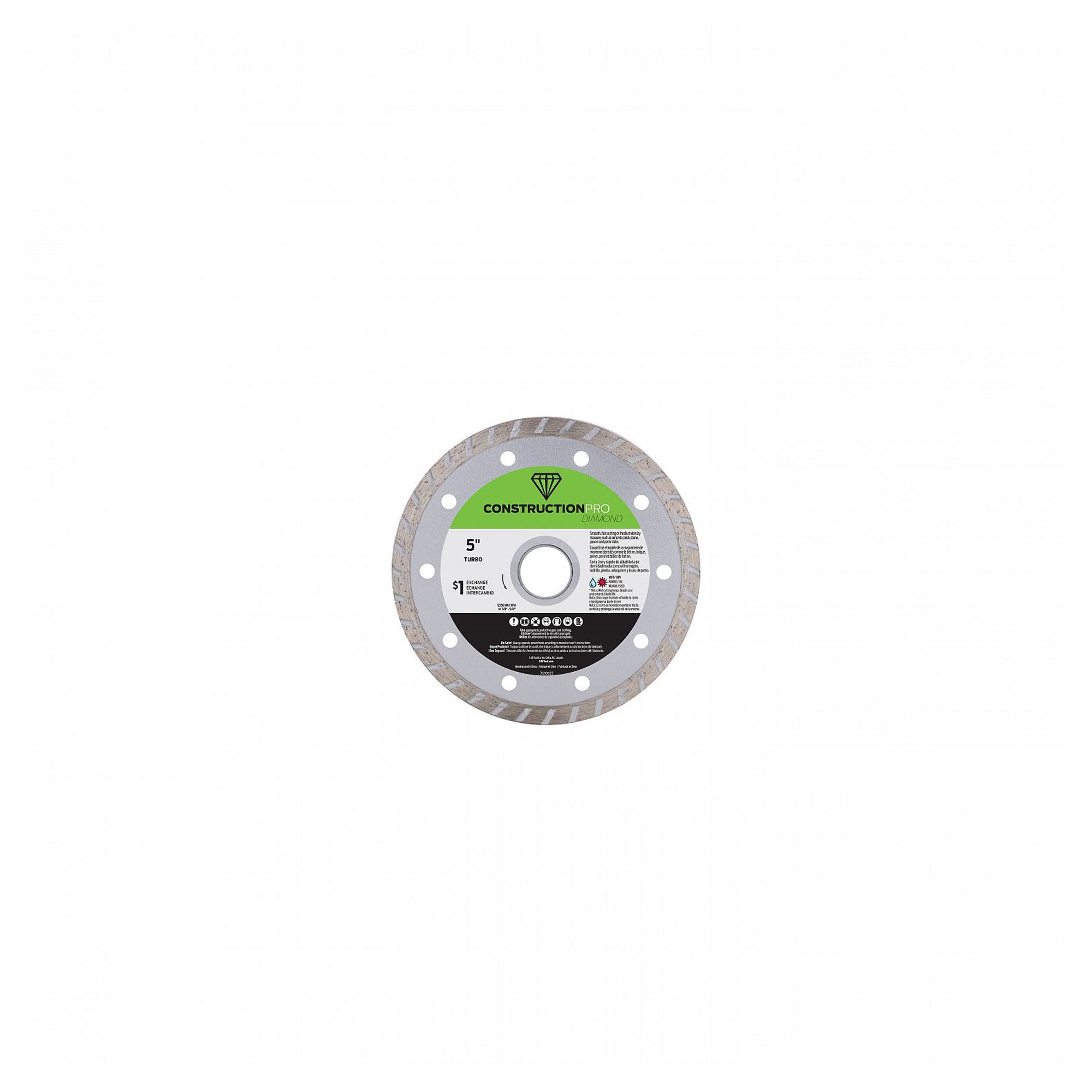Lame de scie au diamant turbo pour béton, construction pro, 5''