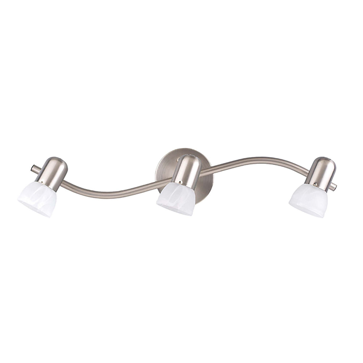 Luminaire sur rail Jasper à 3 têtes sur tige, étain brossé