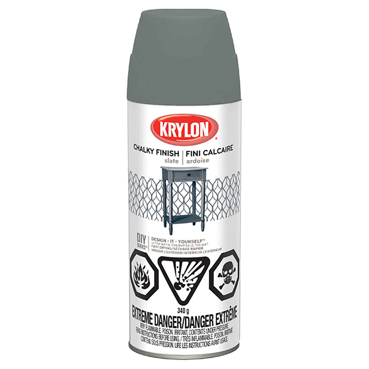 Peinture Aérosol Krylon Crayeus, ardoise, 340 gr
