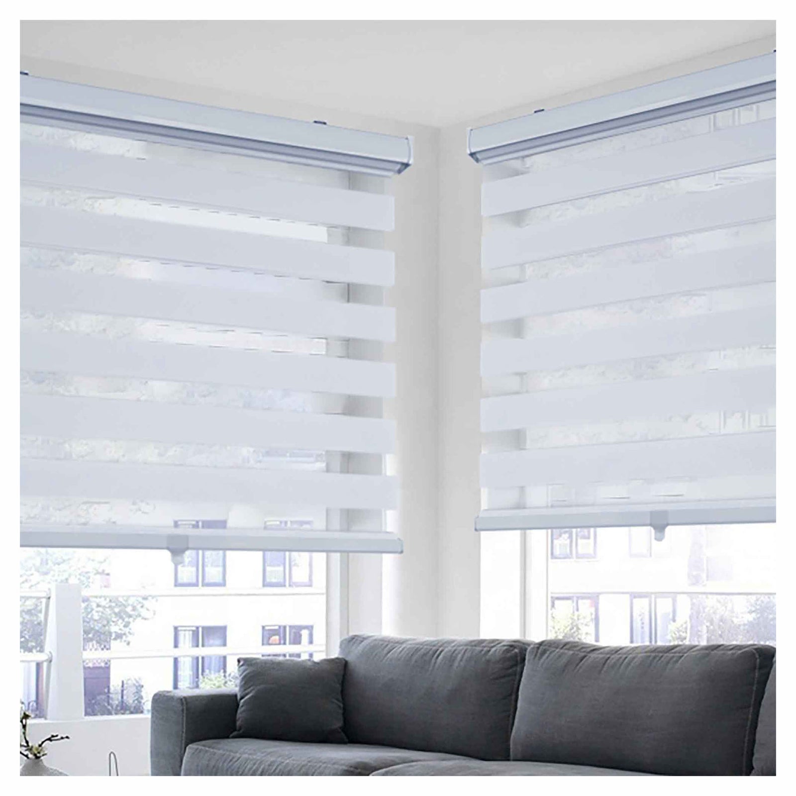 Store alternée, sans cordon, blanc, 64'' x 84''