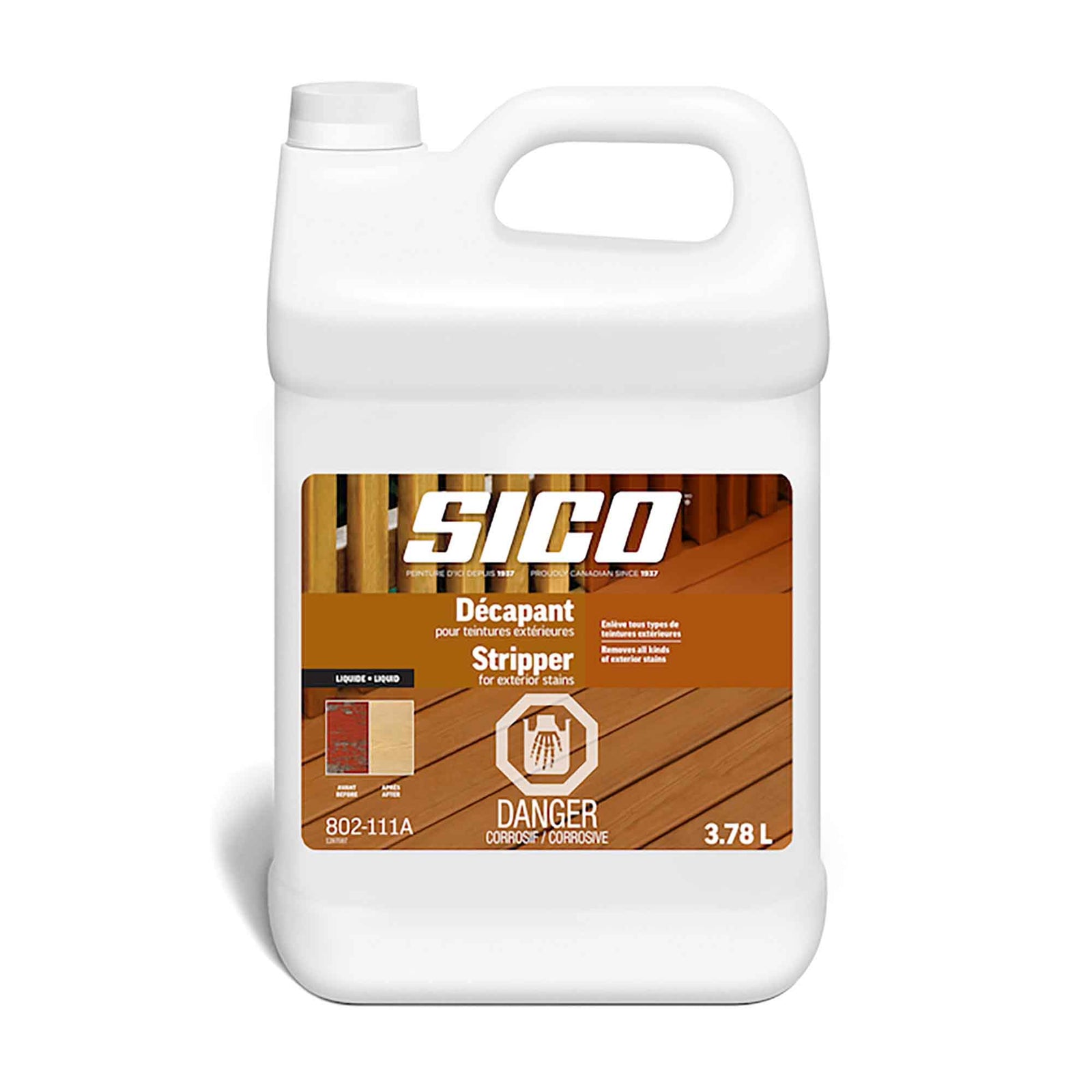 Décapant teinture extérieure liquide, 3,78 litres