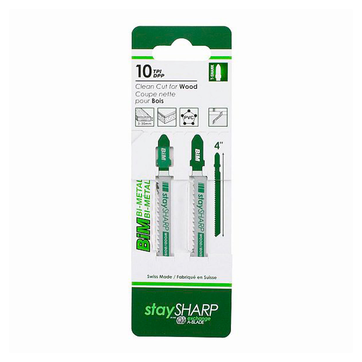Lame de scie sauteuse DPP, dents renversées, 4&#39;&#39; x 10 dents (emballage de 2)