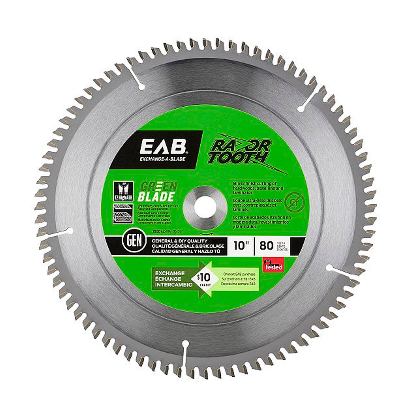 Lame de scie au carbure Razor mince 10" x 80 dents