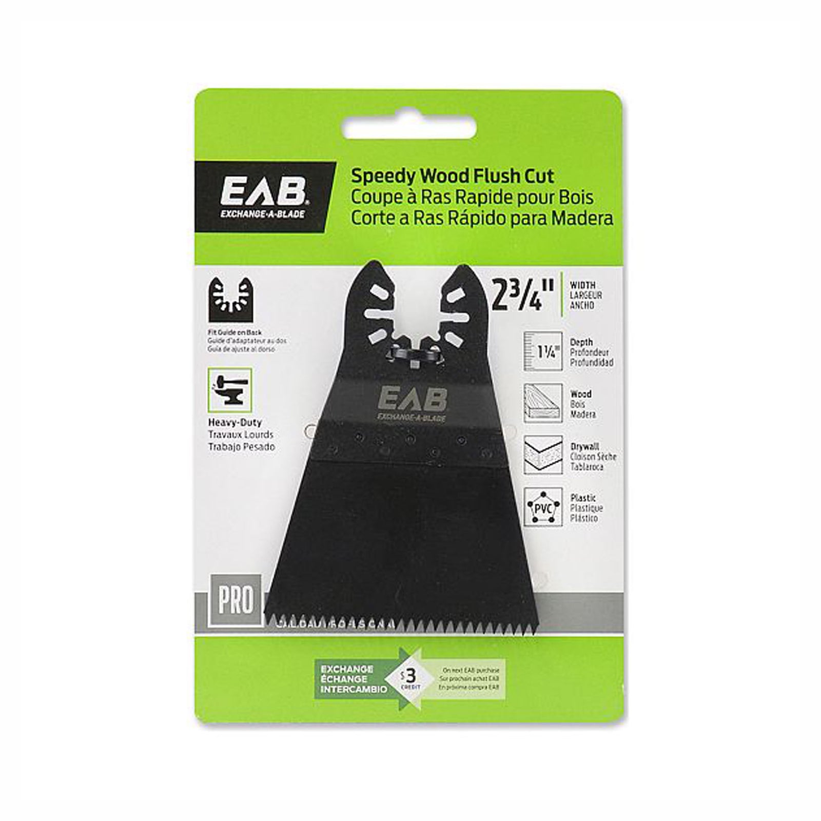 Lame de scie oscillante rapide, coupe à raz pour le bois, 2-3/4''