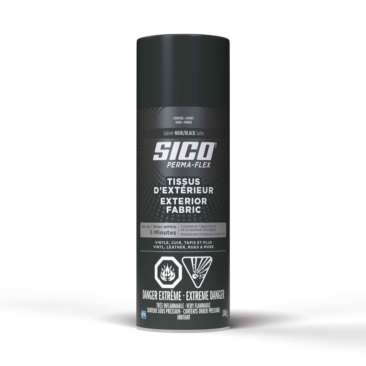 Peinture Aérosol Perma-flex, noir satiné, 340 ml