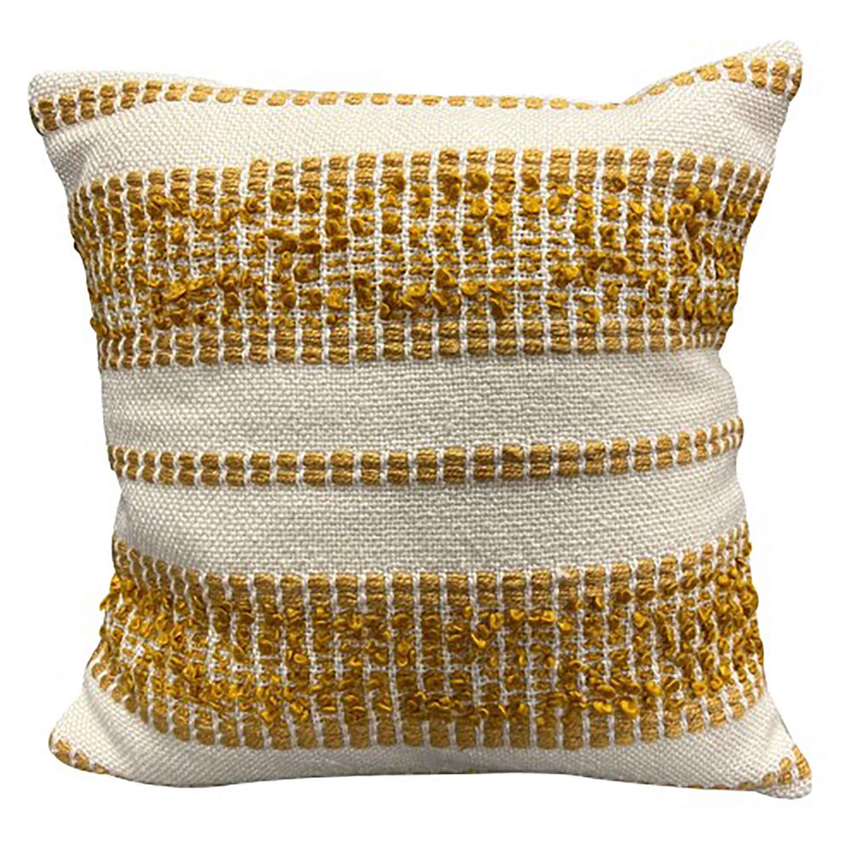 Coussin à rayures Mineral, 18&#39;&#39; x 18&#39;&#39; (jaune)