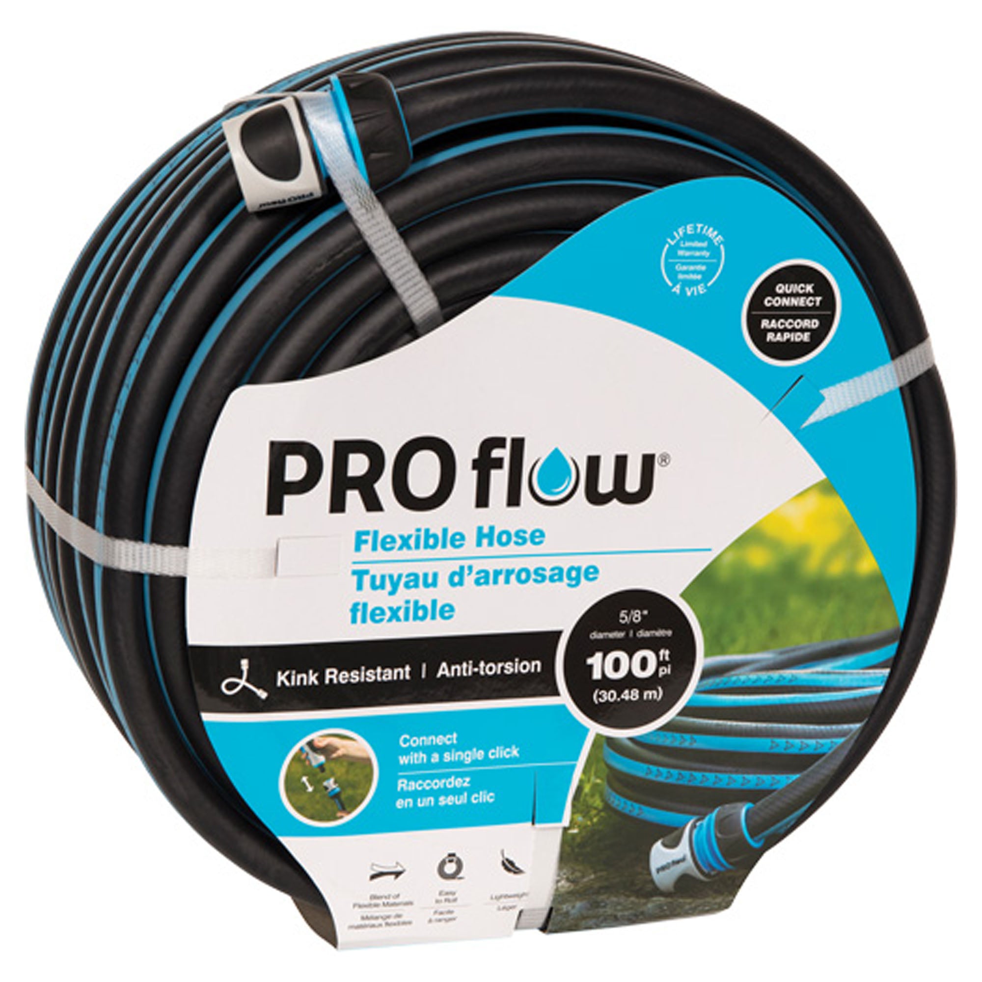 Boyau d'arrosage flexible en plastique, 5/8'' x 100' 