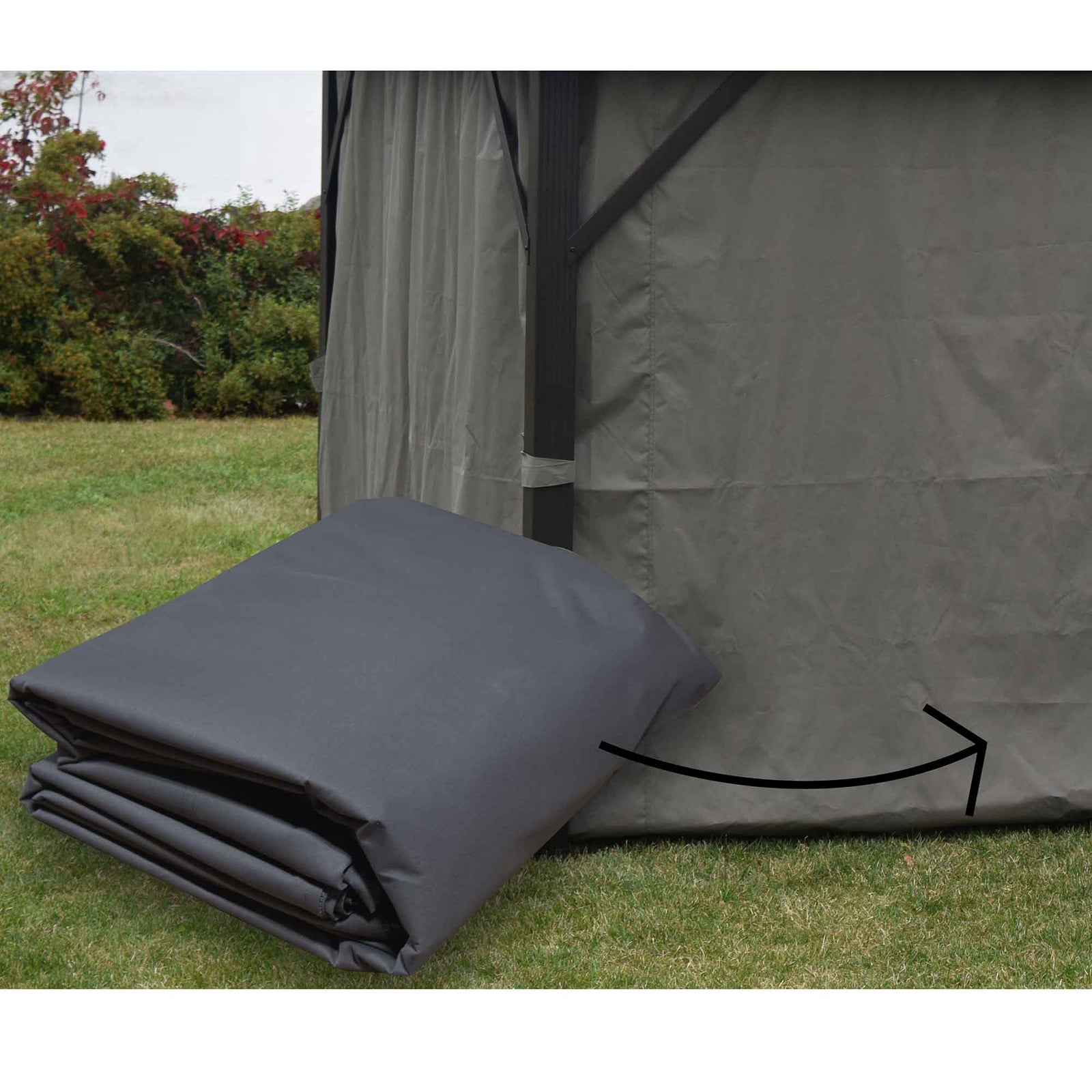 Rideau noir Safezone double attache  pour gazebo, 10'x12' 