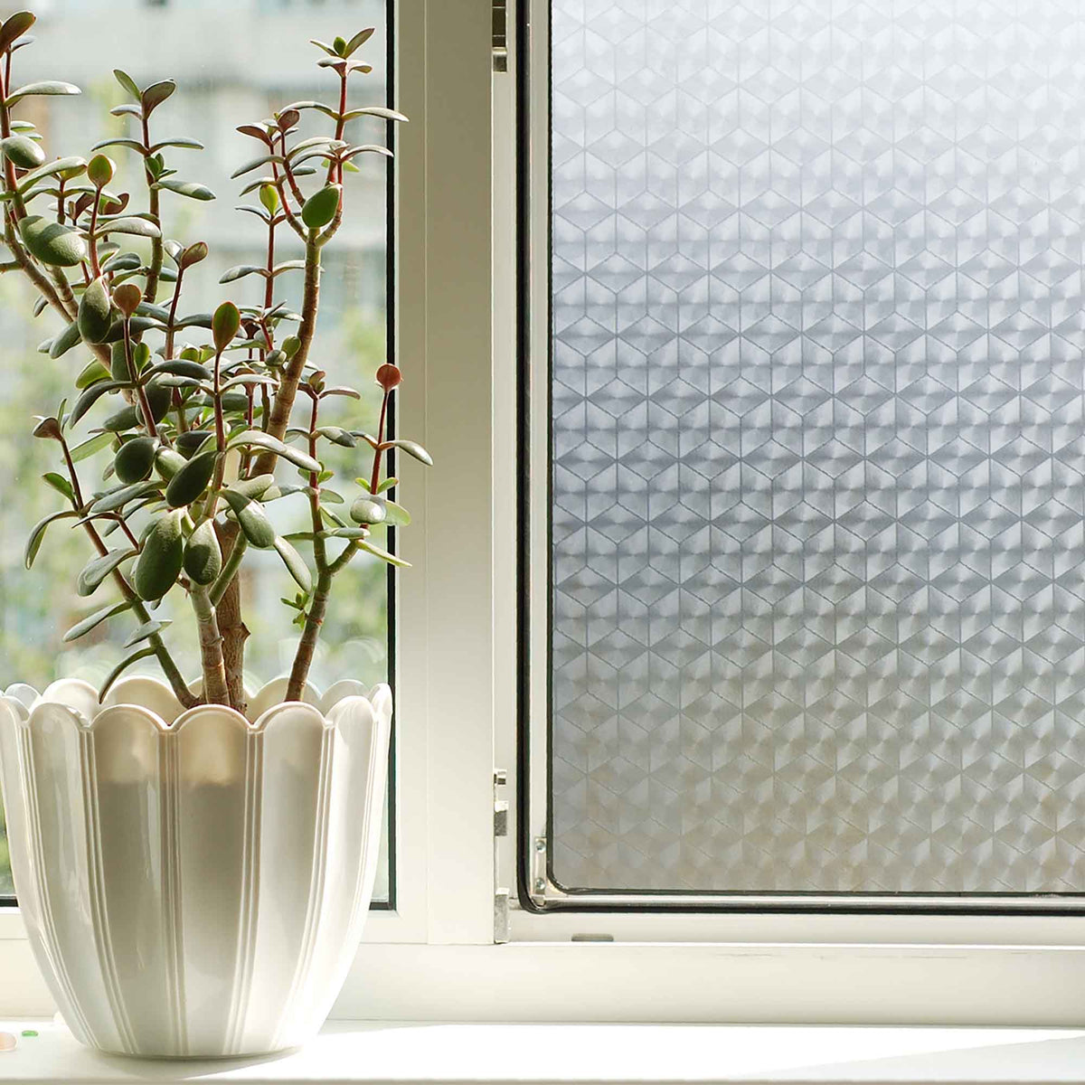 Film auto-adhésif pour fenêtre à motif de losange, 78,74" x 17,71"