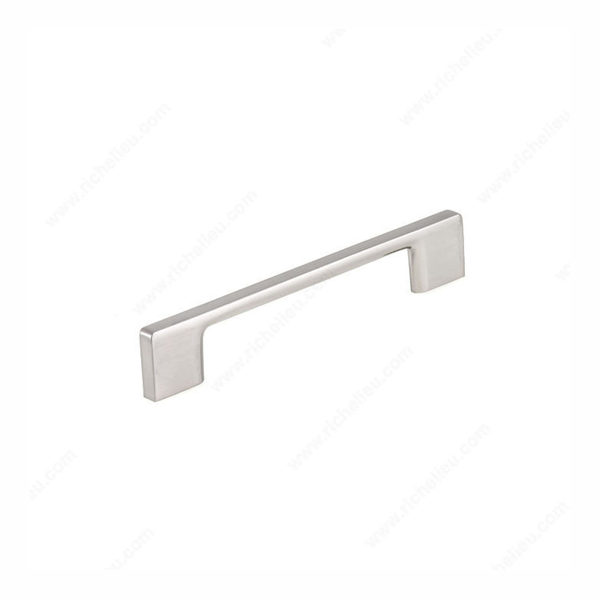 Poignée moderne carrée, nickel brossé, 128 mm